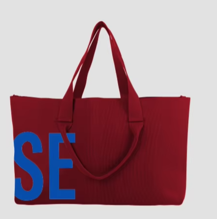 The Integrity Tote Maroon / Royal Blue — front view