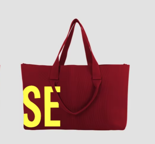 The Integrity Tote Maroon / Neon Yellow — front view